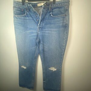 GRLFRND Light Blue Distressed Relaxed Jeans